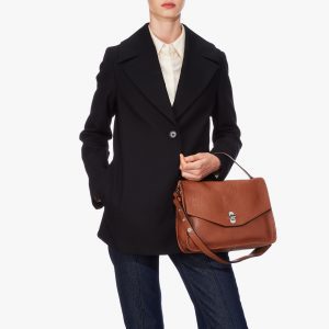 Borsa pelle a spalla e tracolla sfoderata