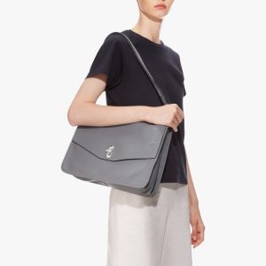 Borsa pelle a spalla e tracolla sfoderata