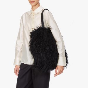 Borsa shopping eco pelliccia pelle a spalla