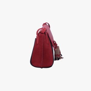 Borsa in pelle e camoscio a tracolla
