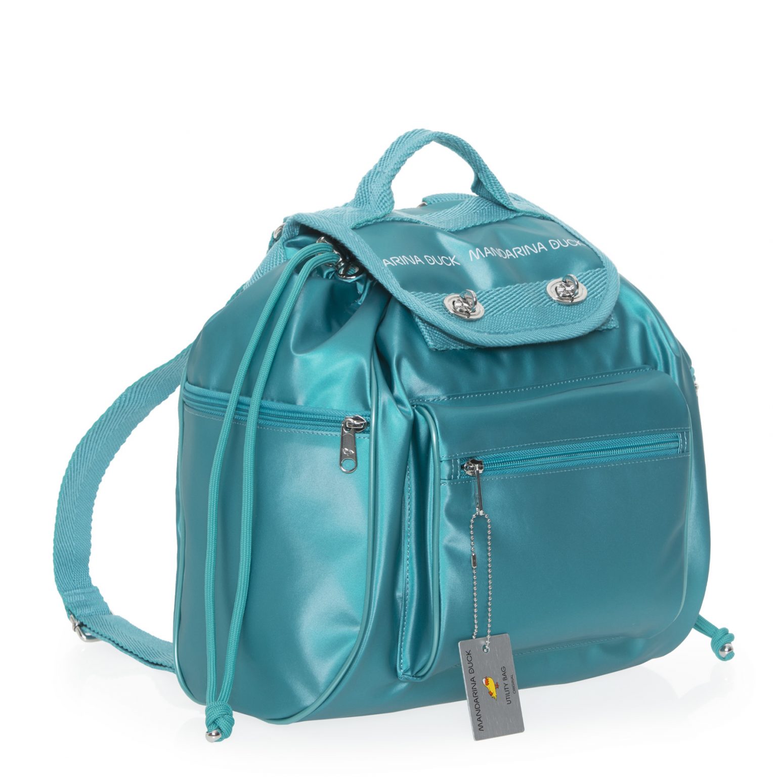Mandarina Duck Utility è uno zaino in materiale dalla superficie gommata