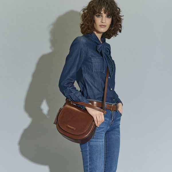 Borsa donna in pelle a tracolla Pearldistrict The Bridge Marrone La Borsetta Como