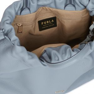 Borsa secchiello donna in pelle a mano, a tracolla Furla Essential S Avio light Blue La Borsetta Como