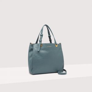 Borsa donna in pelle a mano Lea Mini Coccinelle Shark grey La Borsetta Como